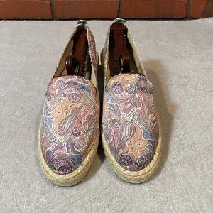 Montoe & Main Espadrille Paisley Slides Size 7
